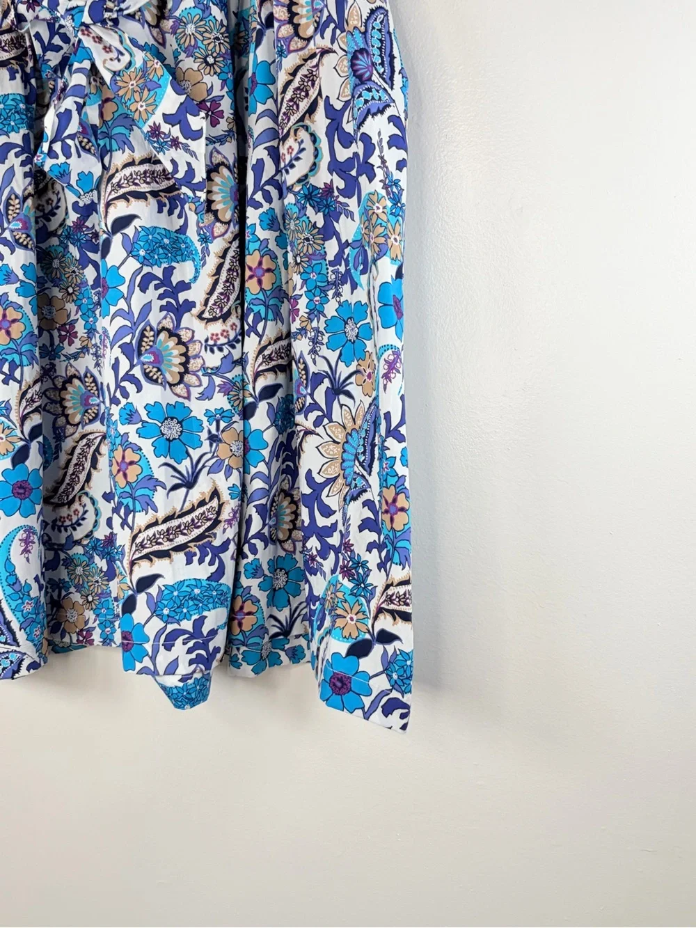 Talbots Paisley Floral Tie Waist Midi Skirt